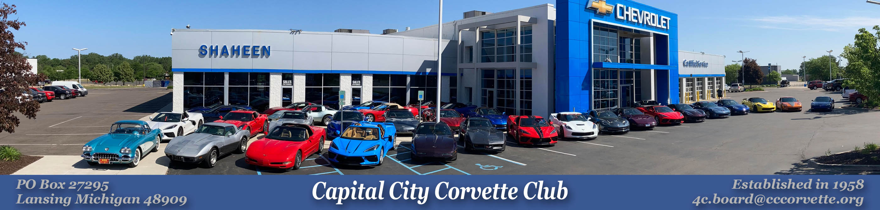 Celebrating 65 years of Corvetting at Shaheen Chevrolet in Lansing, MI. Photo credit to Tom Faupel.